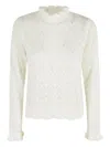 Farm Rio Ruffled-collar Top In Neutral