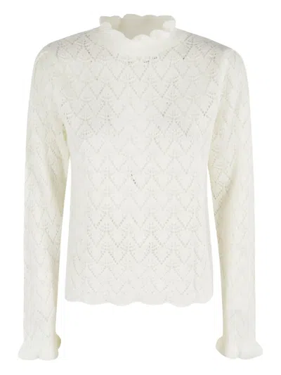 Farm Rio Ruffled-collar Top In Neutral