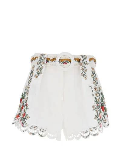 Farm Rio Dreamy Mini Shorts In White