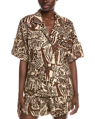 Farm Rio Safari Sand Shirt In Brown