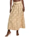 Farm Rio Sand Crochet Midi Skirt In Brown