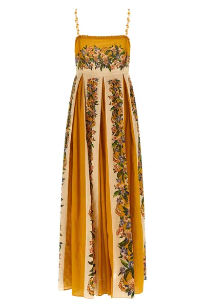 Farm Rio Sand Hilo Stripes Maxi Dresses Yellow In Multi