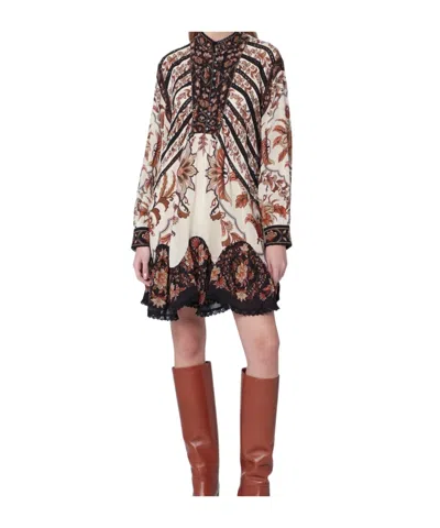 FARM RIO SAND MAJESTIC GARDEN LACE MINI DRESS