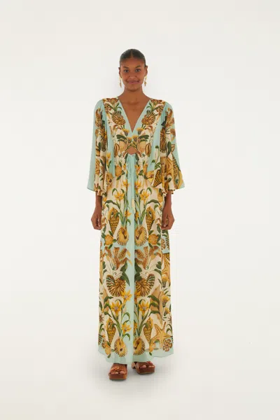Farm Rio Sand Marine Garden Maxi Dress In Orange