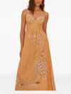 Farm Rio Sand Richelieu Embroidered Dress In Yellow