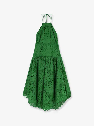Farm Rio Sangallo Lace Midi Dress