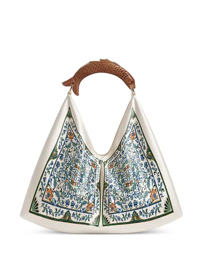 Farm Rio Satin Scarf Medium Bag In White