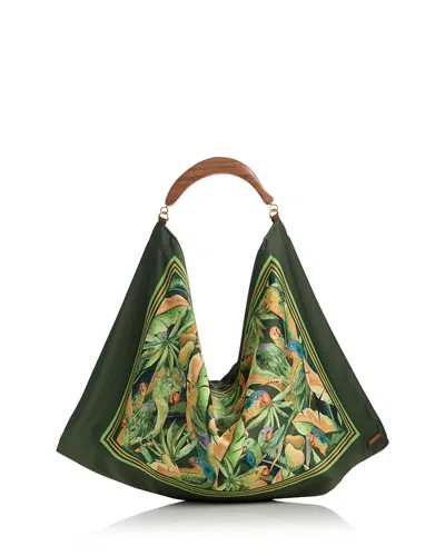 Farm Rio Satin Scarf Medium Shoulder Bag In Multi