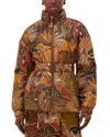 Farm Rio Savana Dream Reversible Puffer Jacket In Brown