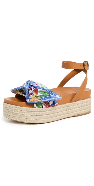 FARM RIO SCARF FLATFORM ESPADRILLES CAMEL