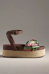 Farm Rio Marsala Scarf Espadrille Flatform Sandal In Brown