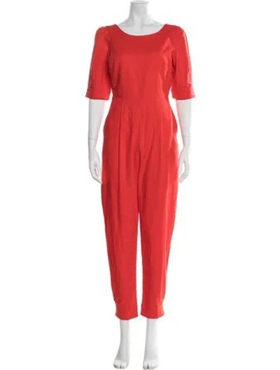 Pre-owned Farm Rio Scoop Neck Jumpsuit W/ Tags In Red