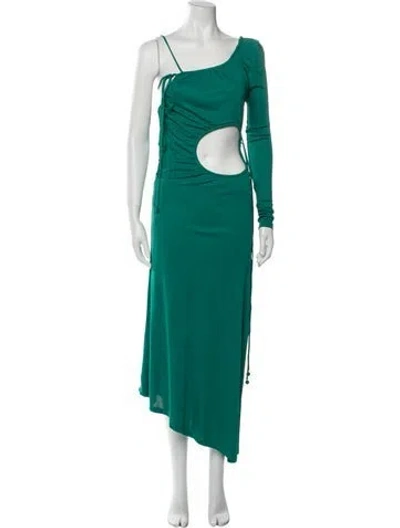 Pre-owned Farm Rio Scoop Neck Long Dress In Green