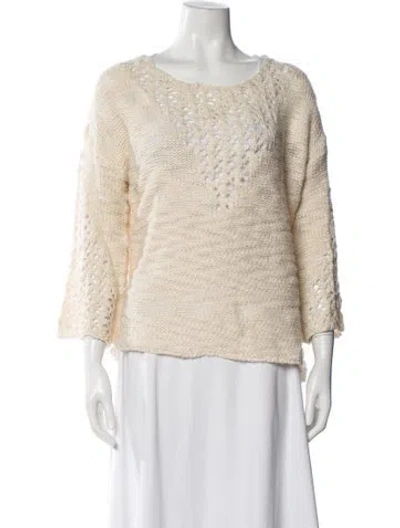Pre-owned Farm Rio Scoop Neck Sweater In Neutral
