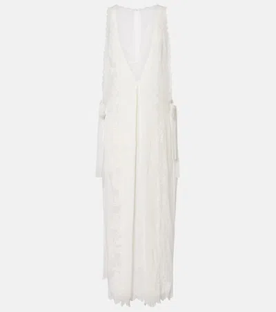 Farm Rio Sea Flowers Embroidered Cotton Cover-up In White
