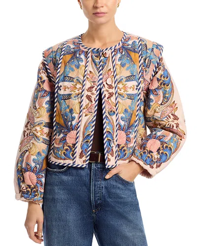 Farm Rio Sea Garden Scarf Soft Jacket In Multi