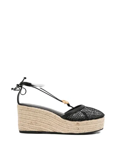 Farm Rio Sea Lace-up Espadrilles In Black
