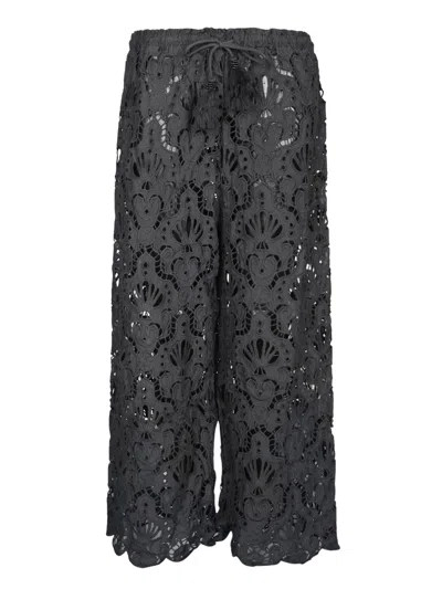 Farm Rio Seashell Eyelet Black Trousers