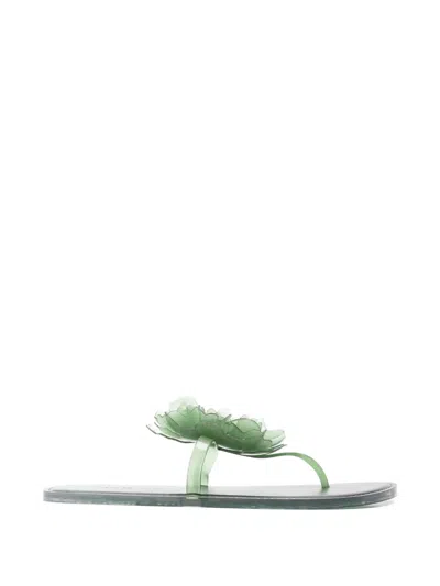 Farm Rio Semi-transparent Finish Flip-flops In Green