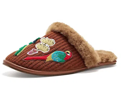 Farm Rio Shearling Crochet Hotel Slippers Women's Slippers Brown: 7 M