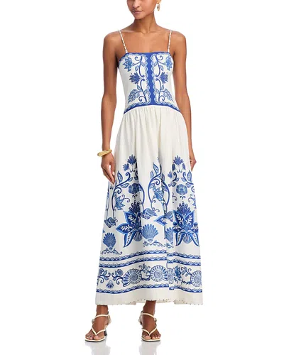 Farm Rio Shell Garden Sleeveless Midi Dress In Multi