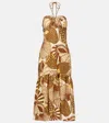 Farm Rio Shell Mix Printed Linen Midi Dress