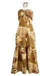 Farm Rio Shell Mix Sand Linen Dress