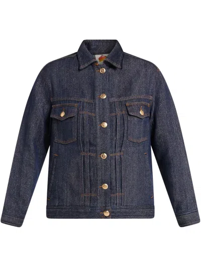 Farm Rio Shine Denim Jacket In Blue