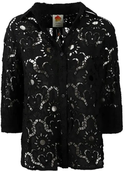 Farm Rio Pure Cotton Comfortable Shirt In Black