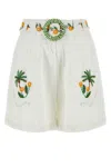 Farm Rio Coconut Tree Embroidered Short