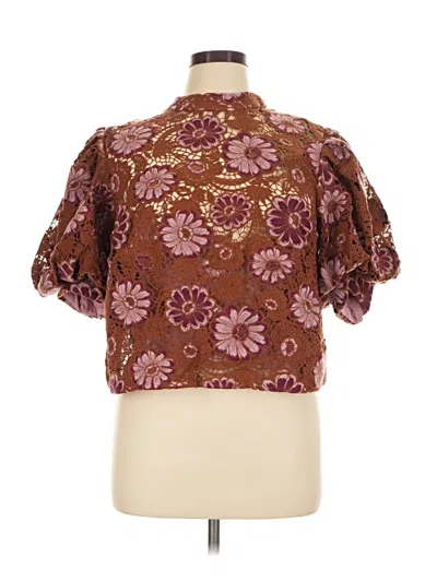 Farm Rio Short Sleeve Blouse In Brown