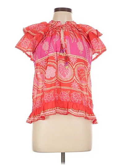Farm Rio Short Sleeve Blouse In Pink
