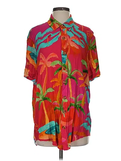 Pre-owned Farm Rio Short Sleeve Blouse In Red