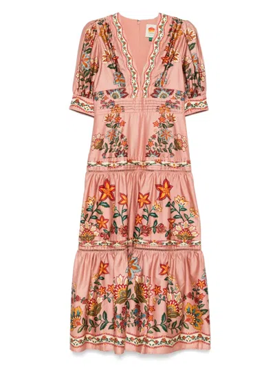 FARM RIO SHORT-SLEEVE MAXI DRESS