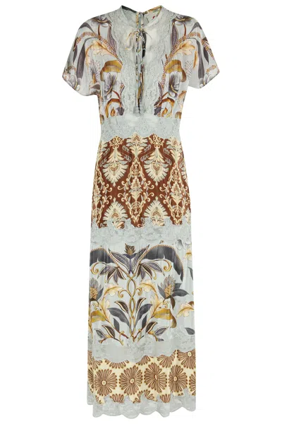 Farm Rio Mixed Snake Garden Maxi Dress In Multi