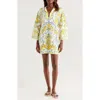 Farm Rio Sicily Floral Linen Blend Cover-up Minidress