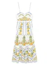 Farm Rio Sicily Midi Dress In White