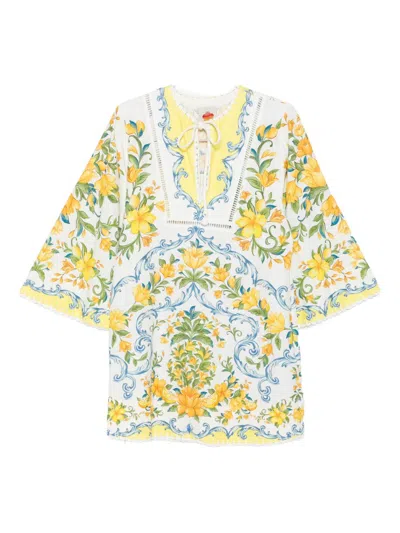 Farm Rio Sicily Mini Dress In Multi