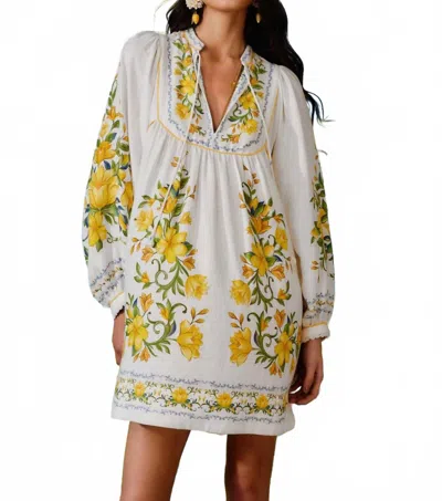 Farm Rio Sicily Mini Dress In Off White In Neutral