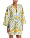 Farm Rio Sicily Floral Linen Blend Cover-up Minidress