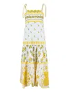 Farm Rio Sicily Pineapple-embroidered Midi Dress In Multi