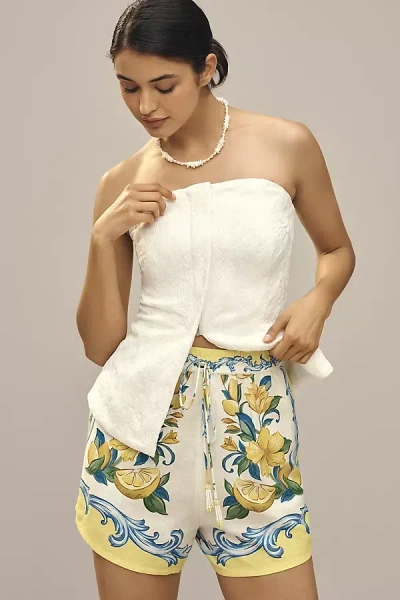 Farm Rio Sicily Scarf Linen Blend Shorts In Multi