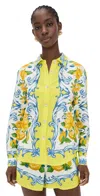 Farm Rio Sicily Scarf Off White Shirt Sicily Scarf Off White In Green