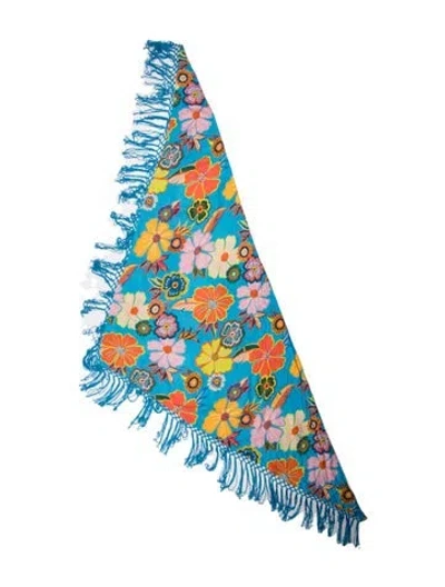 Pre-owned Farm Rio Silk Floral Print Scarf W/ Tags In Pink
