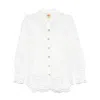 Farm Rio Swan Lake Guipure Lace Button-up Shirt
