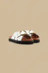 Farm Rio Silver Daisy Slide Sandal