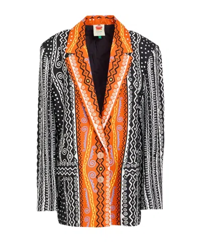 Farm Rio Single-breasted Suit Jacket In Black