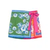 Farm Rio Mixed Scarves Floral Elegance Mini Skirt In Multi