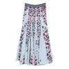 Farm Rio Floral-print Skirt In Blue