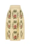 Farm Rio Cream Linen Blend Skirt In Neutral